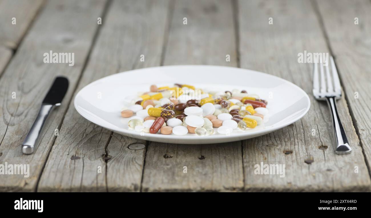 Drogen bereit, als Mahlzeit als detaillierte Nahaufnahme (selektive Fokus) Stockfoto