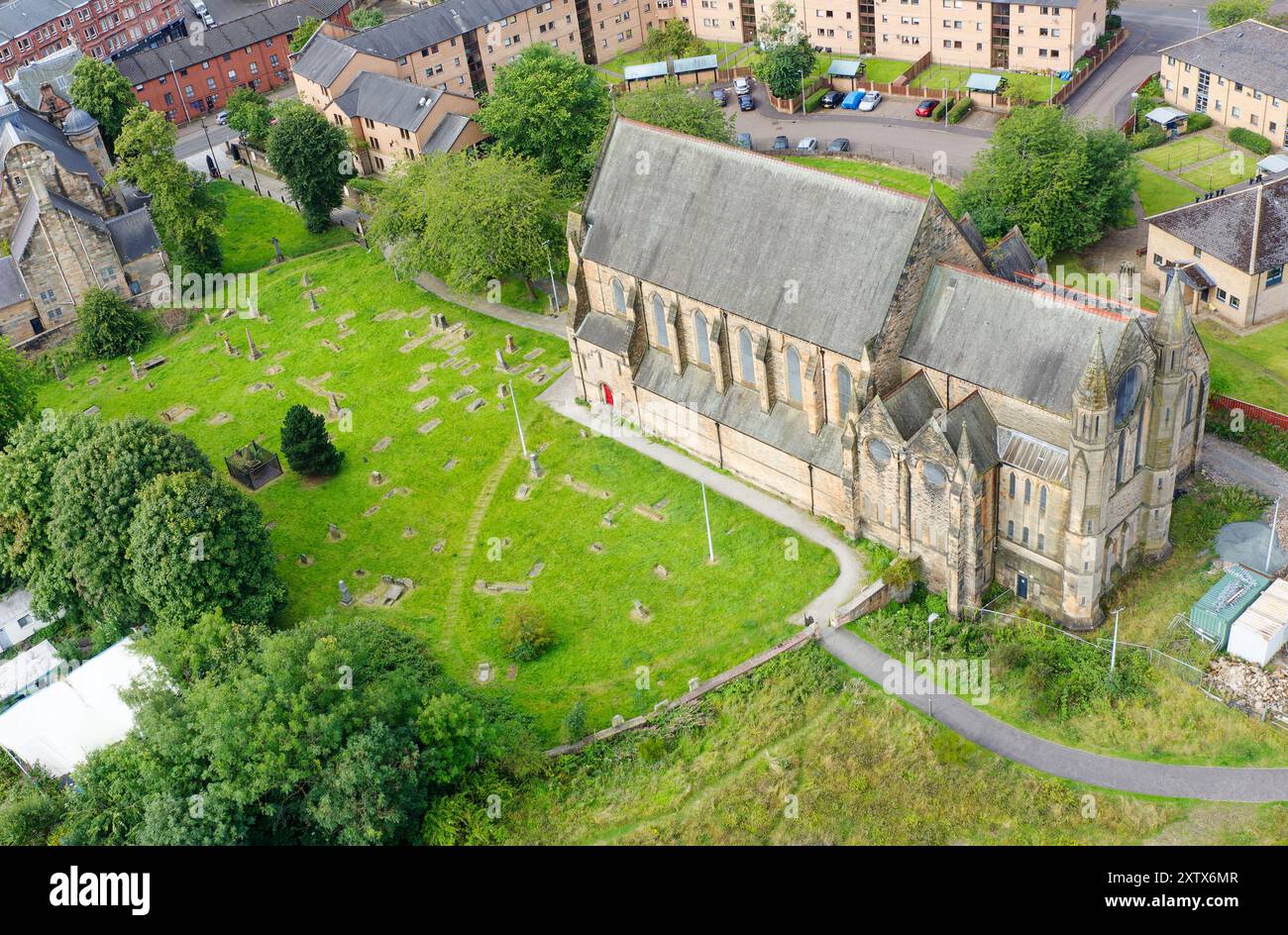 Govan alte Pfarrkirche in Glasgow, die Heimat der Govan-Steine ist Stockfoto