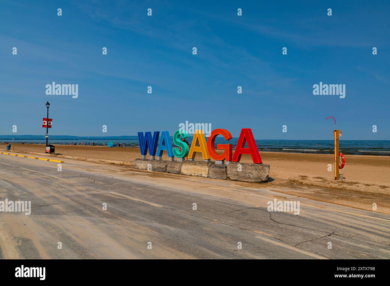 Wasaga Schild am Beach Drive, Wasaga Beach Ontario Kanada Stockfoto