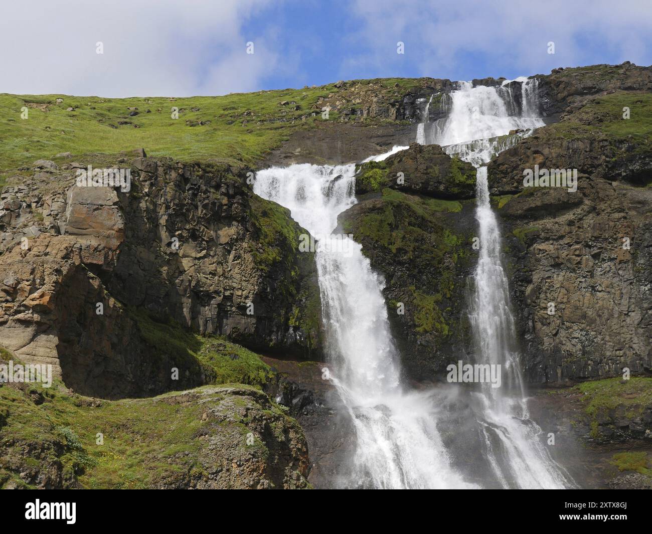 Der Rjukandi-Wasserfall im Nordosten Islands Stockfoto