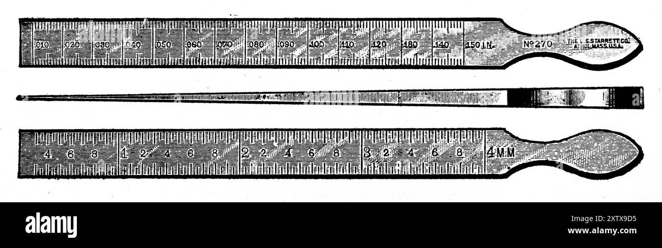 Ein Starrett (Massachusetts, USA) Nr. 270 Kegelmaß. Diese Fotografie stammt von einer großen Auswahl von größtenteils nicht zugeschriebenen technischen Illustrationen und Fotos, die ursprünglich 1936 veröffentlicht wurden. Größe und Qualität der Originale sind sehr unterschiedlich. Stockfoto