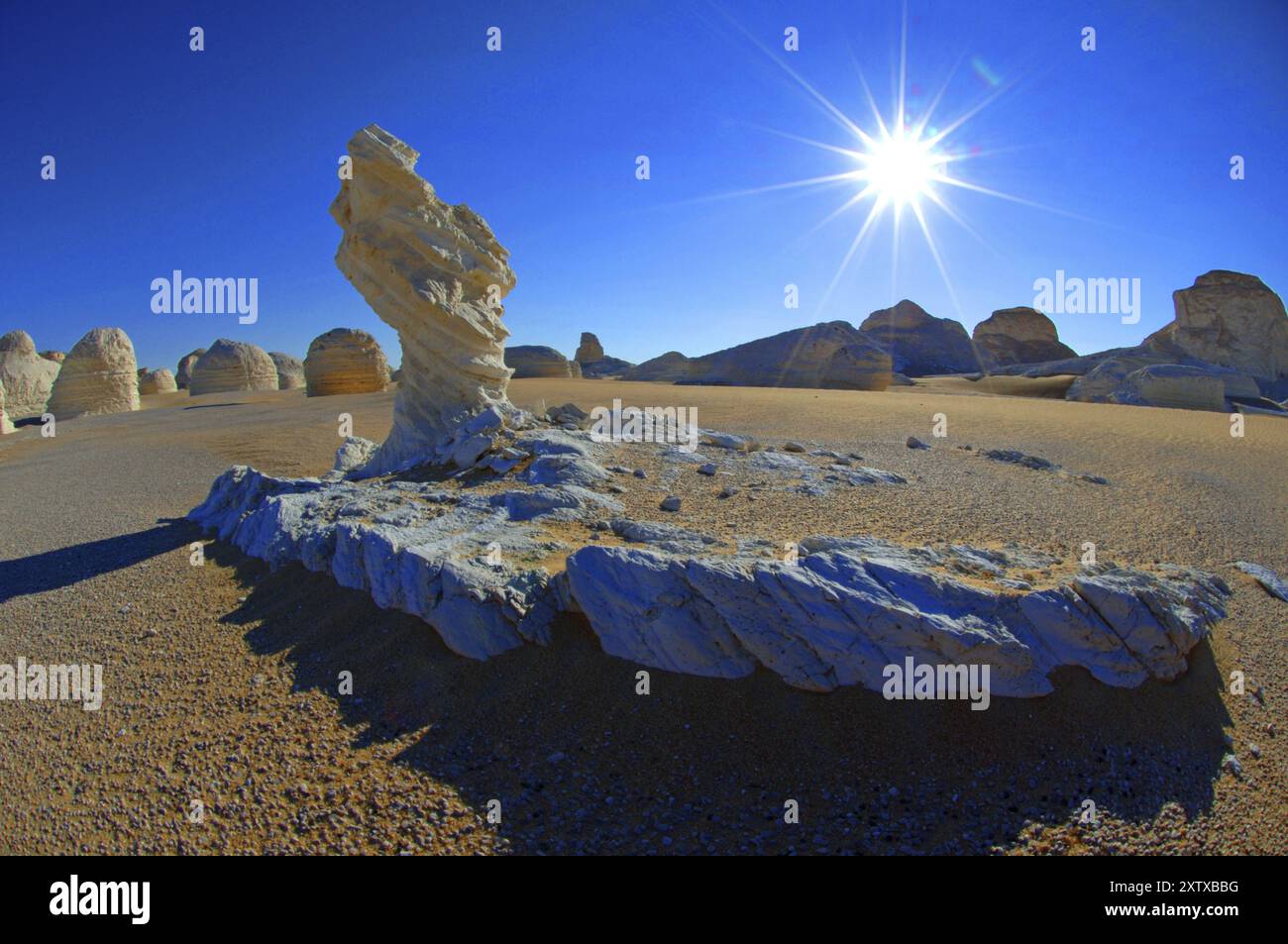 Ägypten, Weiße Wüste, bizarre Sandsteinklippen, Naher Osten, Afrika Stockfoto