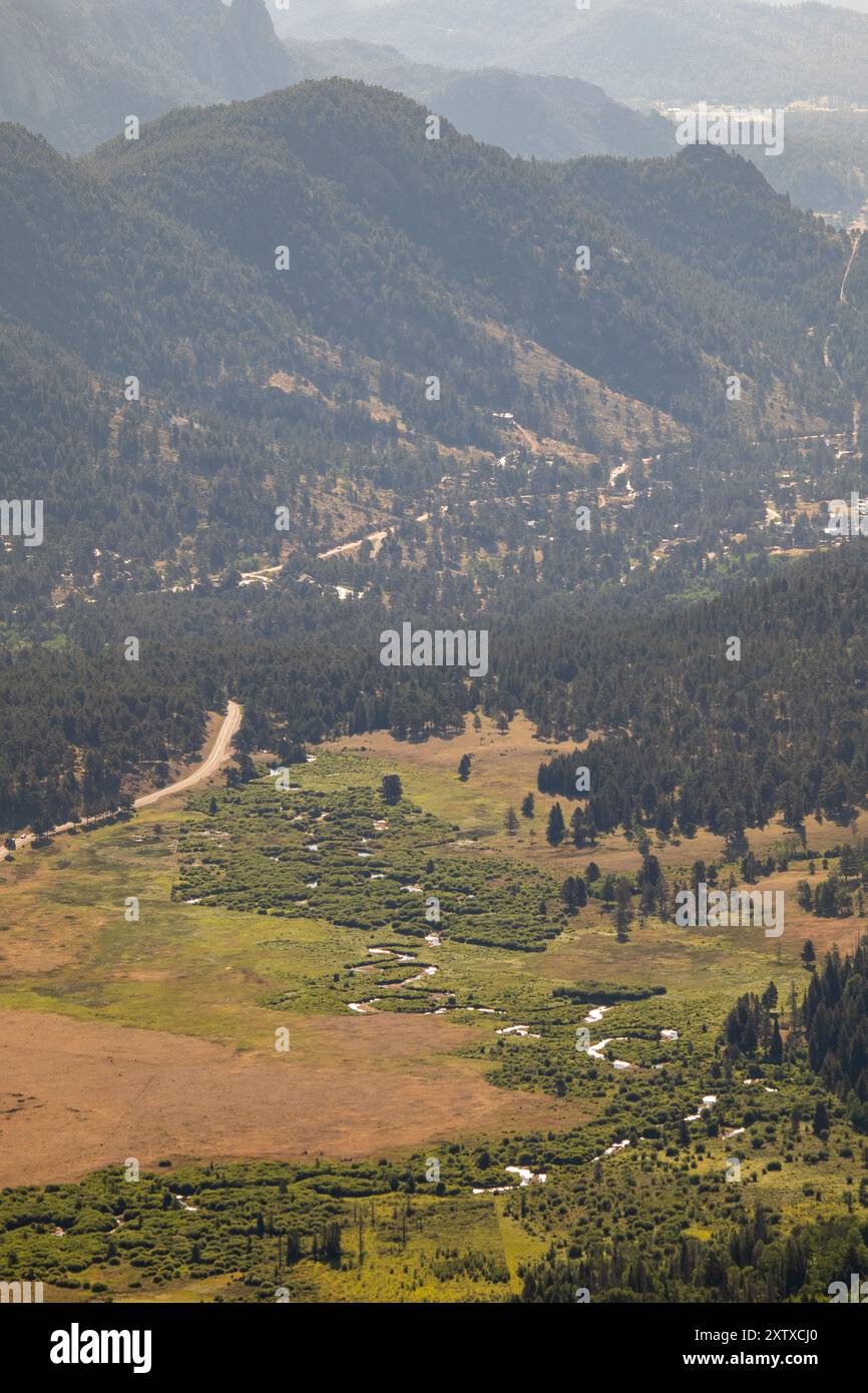 Blick auf ein Tal im Rocky Mountain National Park Stockfoto