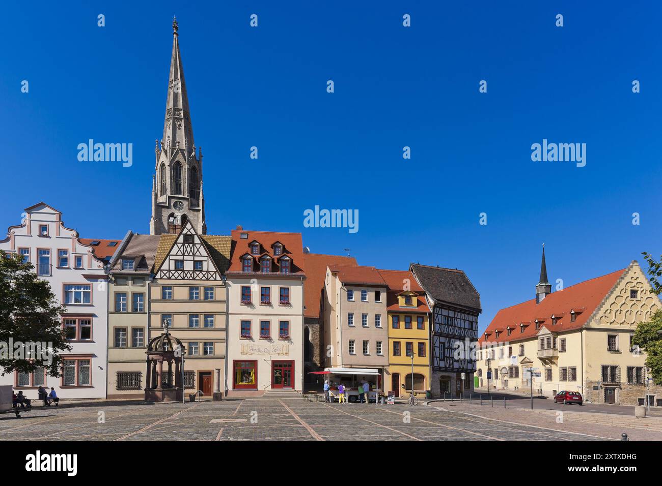 (â Sylvio Dittrich +49 1772156417) Altstadt von Merseburg, Marktplatz und Kirche St. Maximi Stockfoto