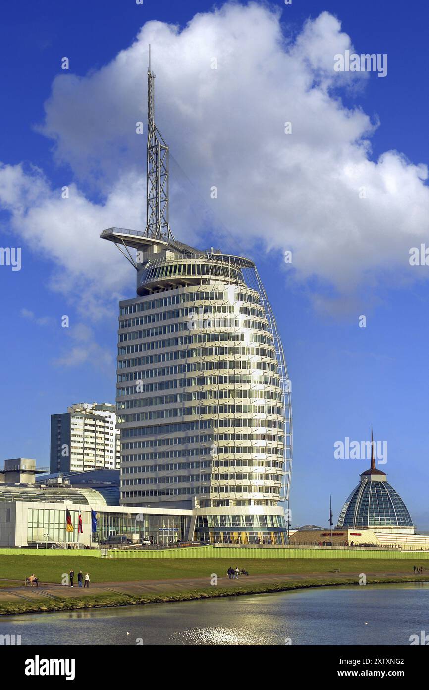 Das Atlantic Hotel Sail City Bremerhaven, Bremerhaven, Niedersachsen, Bundesrepublik Deutschland Stockfoto