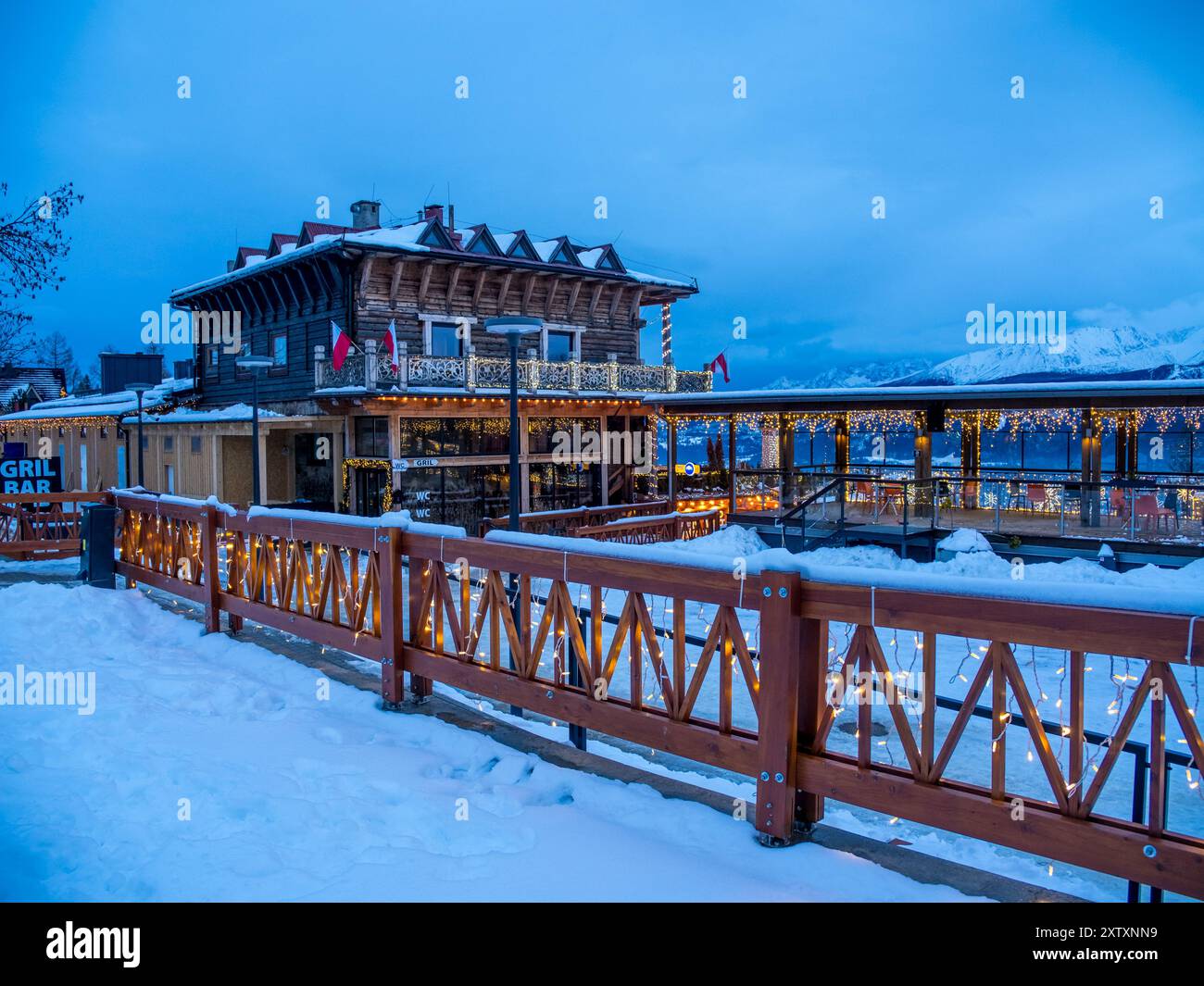 Gubałówka, Zakopane, Polen im Winter. Stockfoto