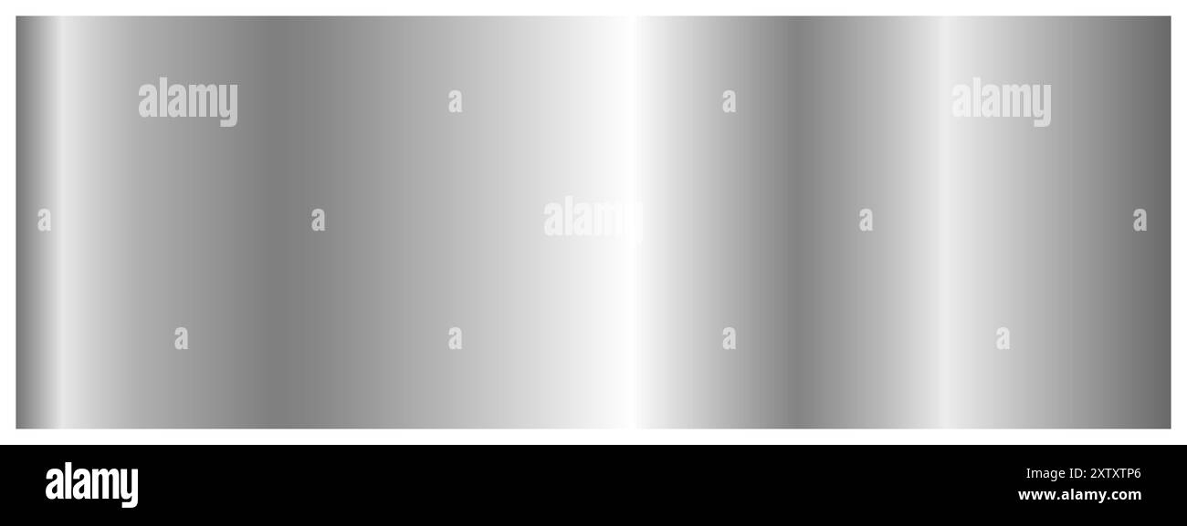 Silberfarbener Metallic-Farbverlauf. Ein Banner mit metallischer Farbverlaufsstruktur. Stock Vektor