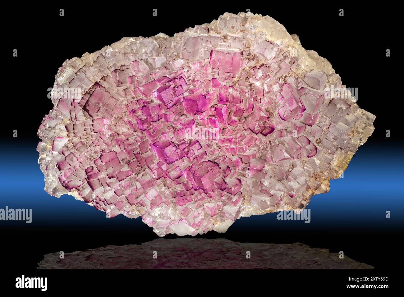 Fluorit-Kristalle, auch Fluorspat Stockfoto