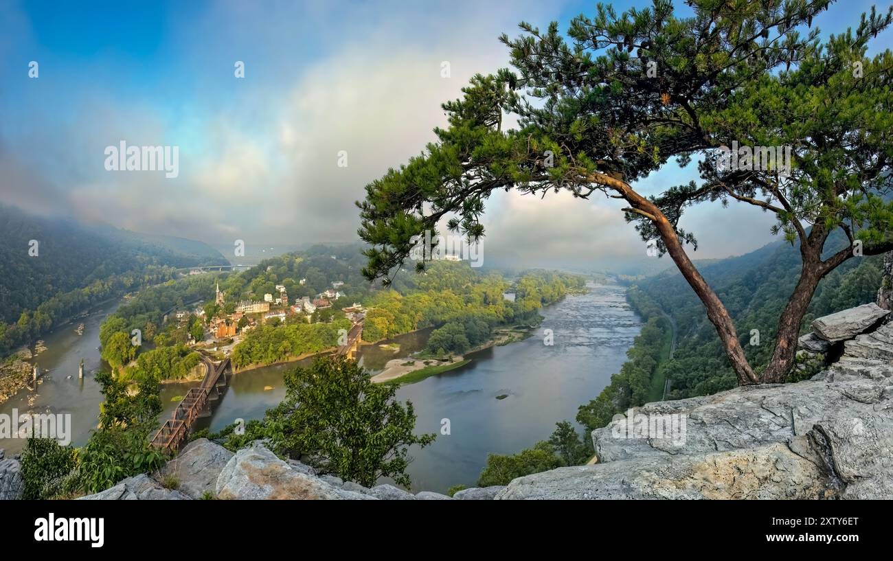 Harpers Ferry NHP ist eine historische Stadt im Jefferson County in West Virginia. Er liegt am Zusammenfluss des Potomac River und des Shenandoah River Stockfoto