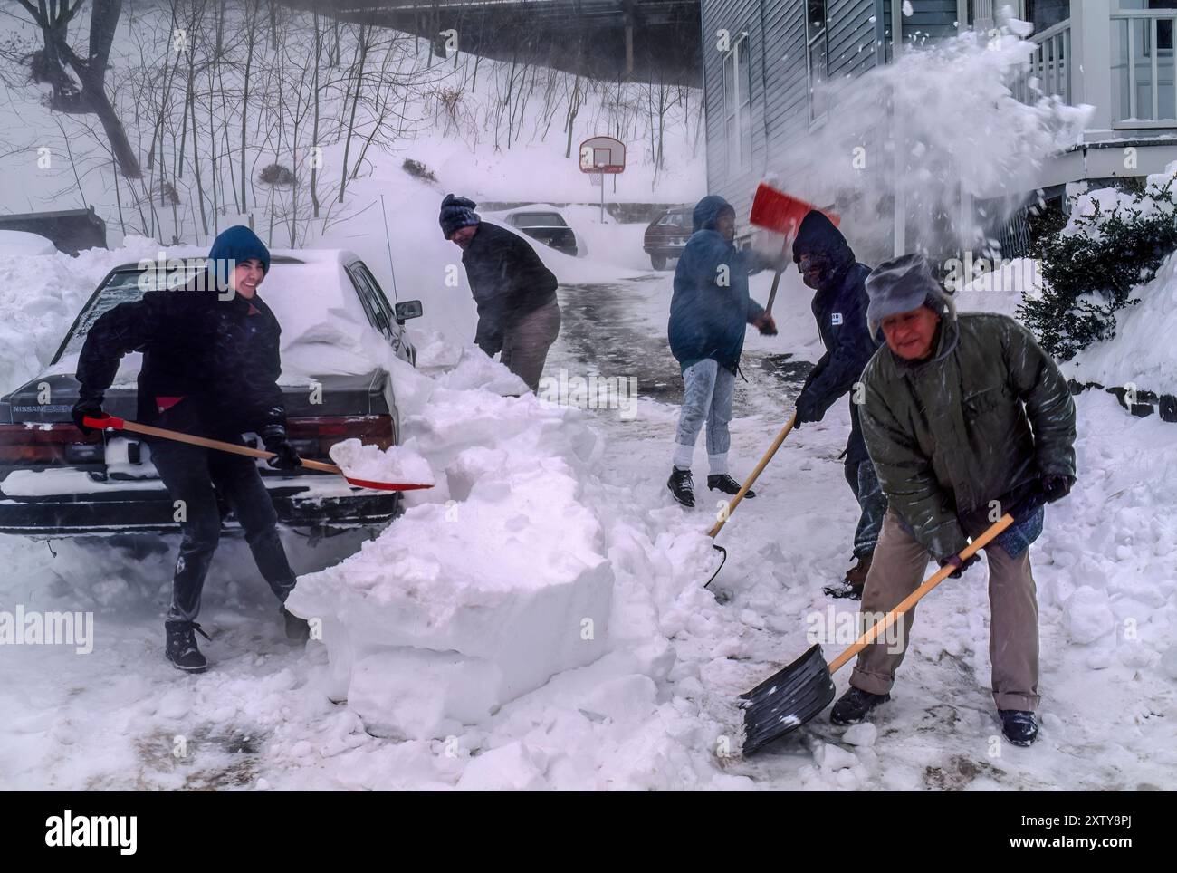 Schaufeln! Wintersturm, NJ Stockfoto