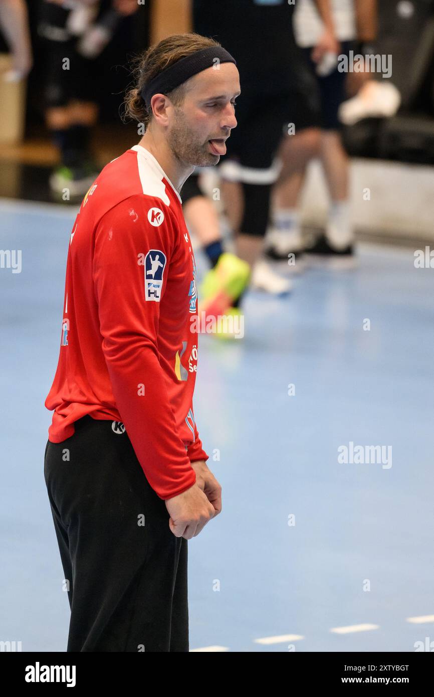 Silvio Heinevetter (ThSV Eisenach, #12) GER, ThSV Eisenach gegen sah-Skanderbork AGF, Handball, Diakin 1. Handballbundesliga Maenner, 2.Wartburg Cup, Spielzeit 2024/2025, Freitag, 16.08.2024, 20.30Uhr Foto: Eibner-Pressefoto/Martin Herbst Stockfoto