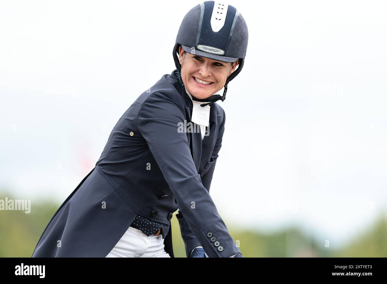 Katherine COLEMAN aus den Vereinigten Staaten mit Sirius SB während der Dressur von CCIO4*-NC-S · Prix Adeps beim Concours Complet International d’Arville am 16. August 2024 in Gesves, Belgien (Foto von Maxime David - MXIMD Pictures) Credit: MXIMD Pictures/Alamy Live News Stockfoto