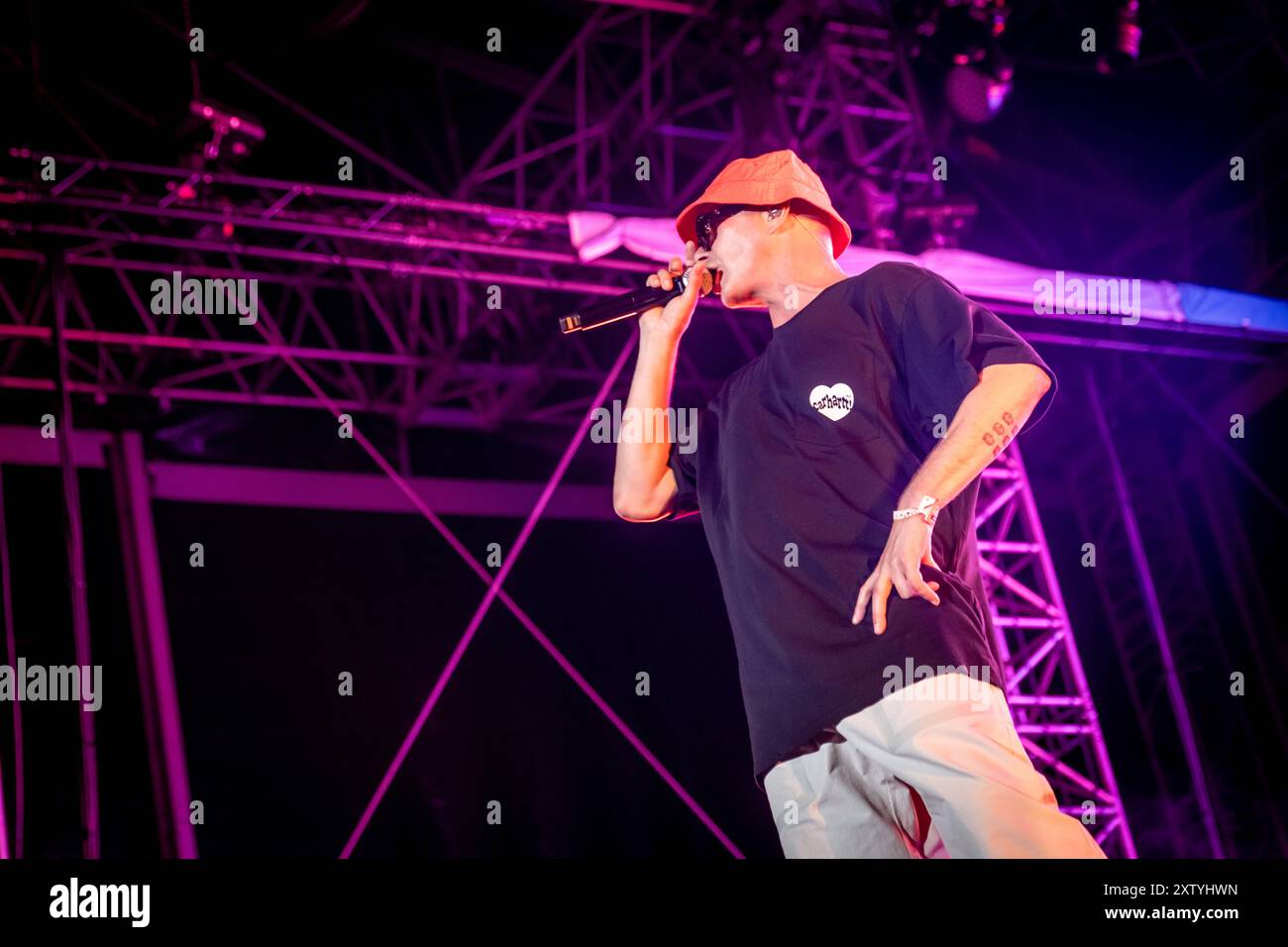 Der deutsche Rapper Trettmann Stefan Richter auf dem Highfield 2024 ...