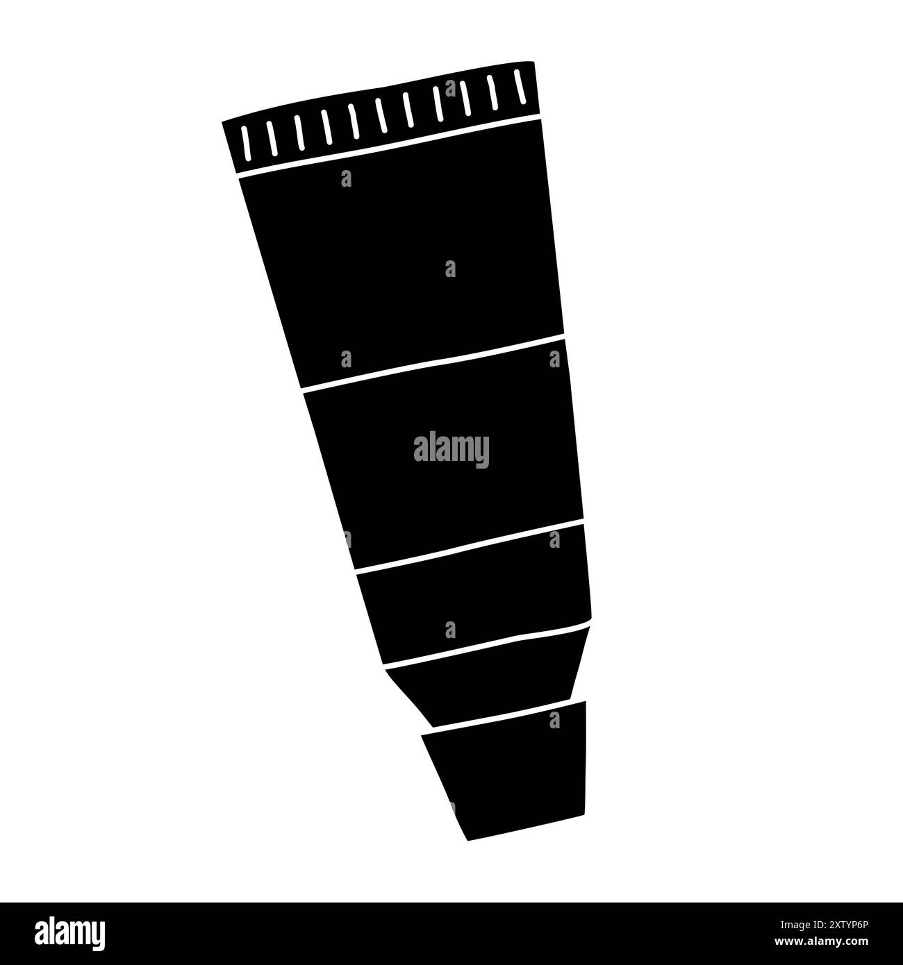 Schwarze Silhouette des Farbtubus, Glyphe-Symbol flache Vektor-Illustration Stock Vektor