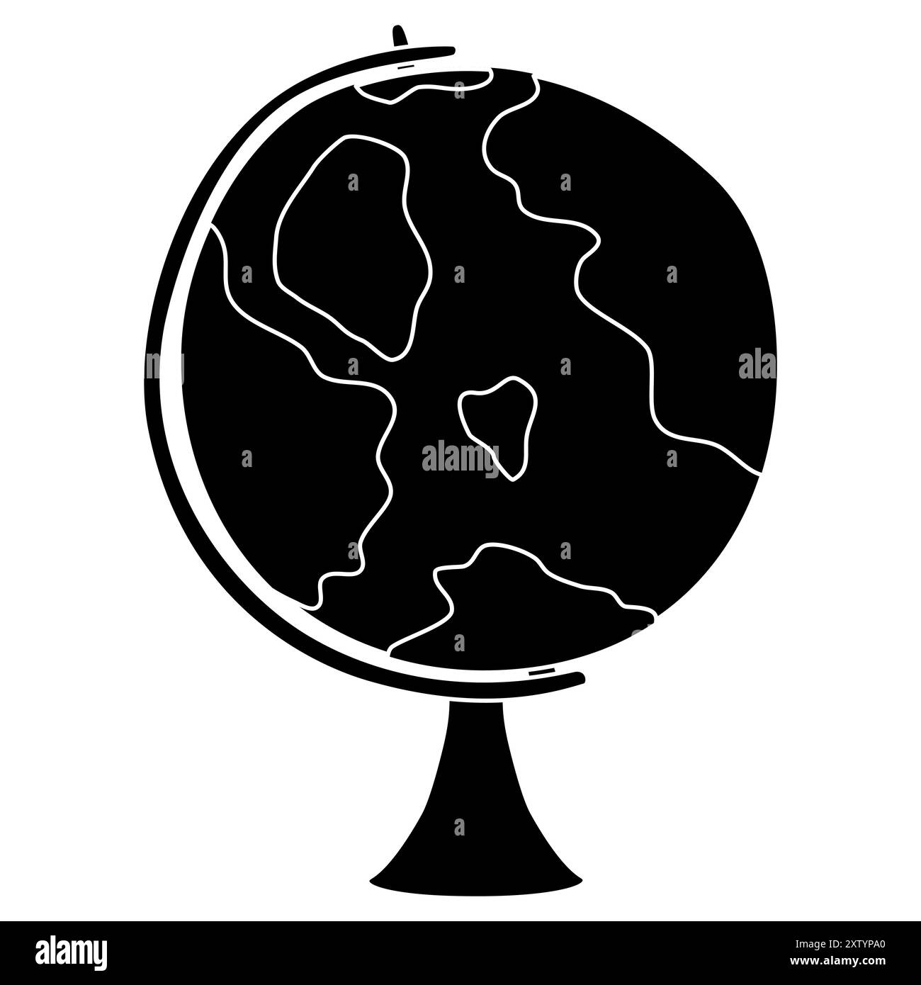 Schwarze Silhouette der Kugel auf Stand, Glyphe Symbol flache Vektor-Illustration Stock Vektor