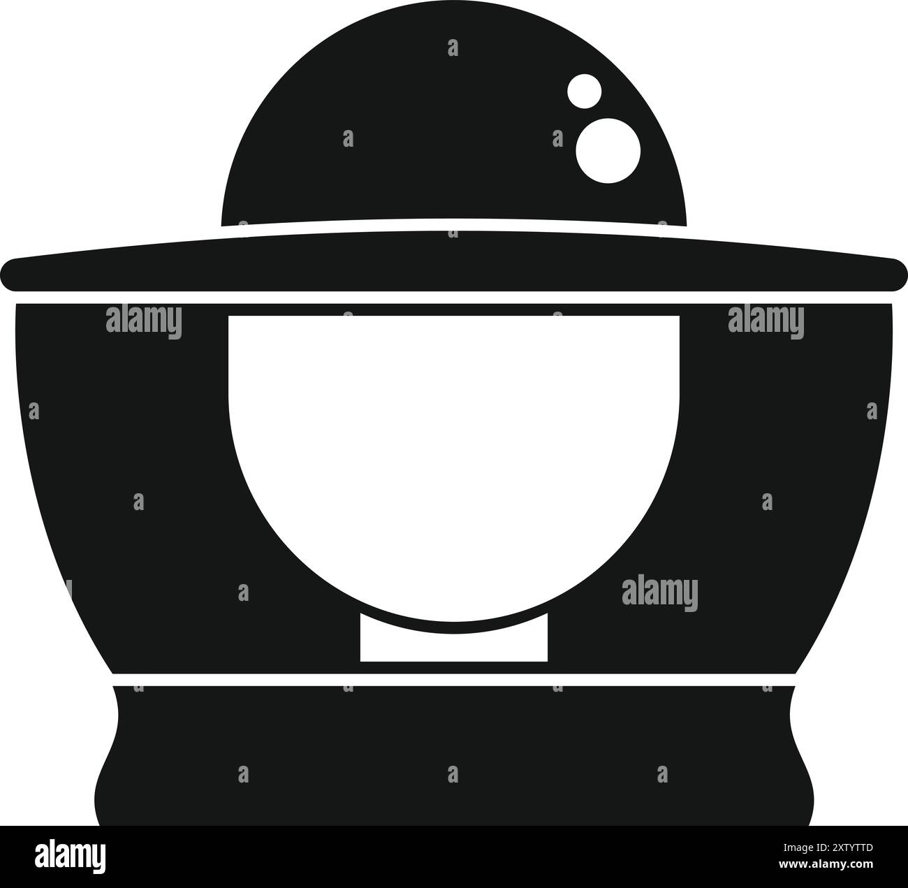Schwarzes einfaches Symbol eines Helms für einen Feuerwehrmann mit transparentem Visier für das Gesicht Stock Vektor