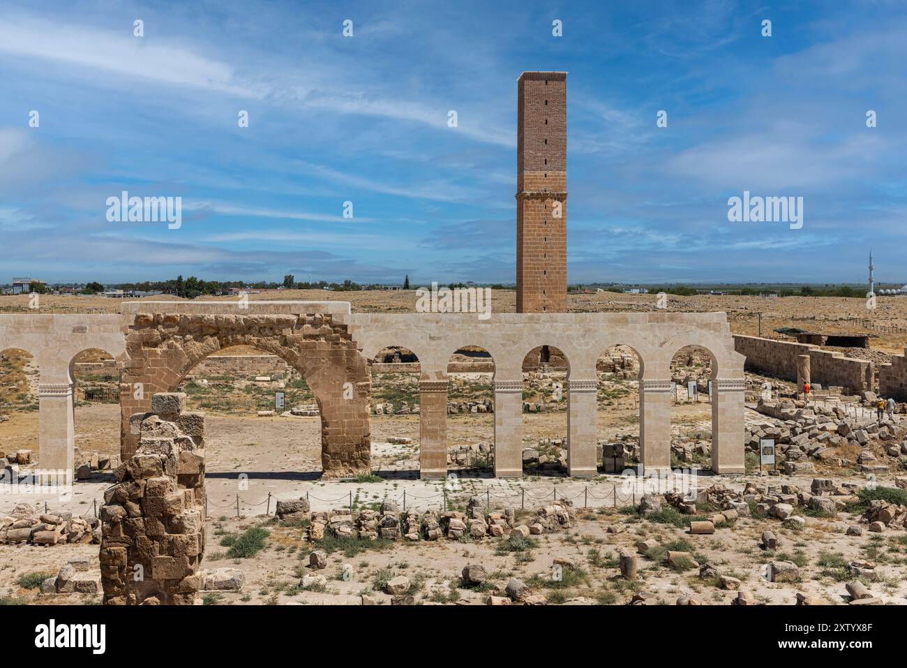 Ruinen von Ulu Cami (die große Moschee) in Harran. Dieses architektonische Denkmal ist die älteste Moschee in Anatolien und wurde im 8. Jahrhundert erbaut. Ruinen von Th Stockfoto