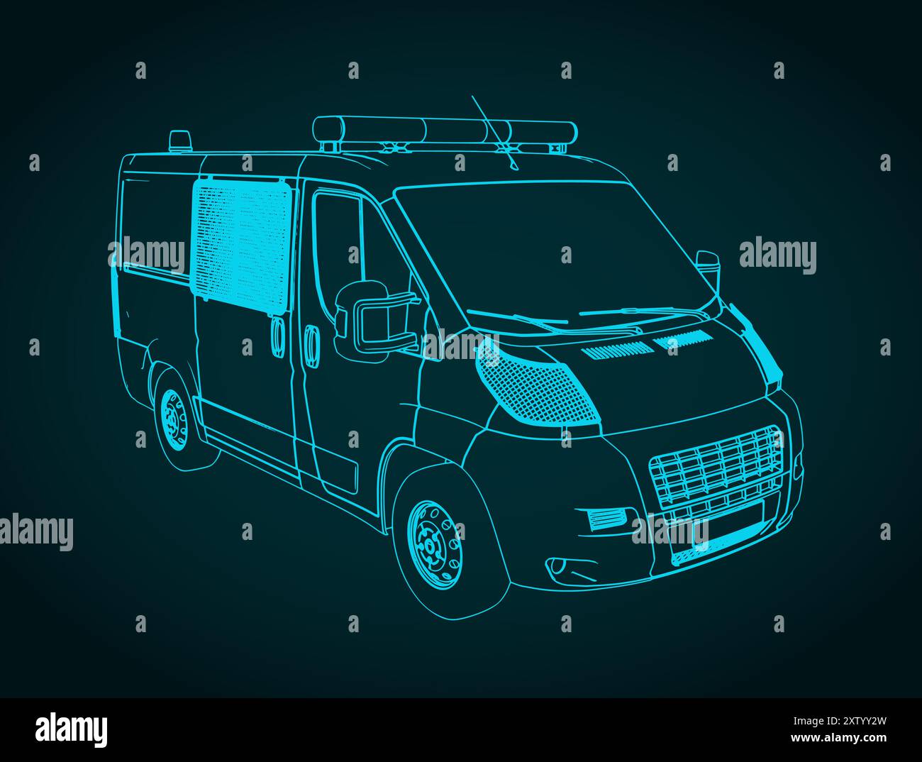 Stilisierte Vektor-Illustration eines Polizeiwagens Stock Vektor