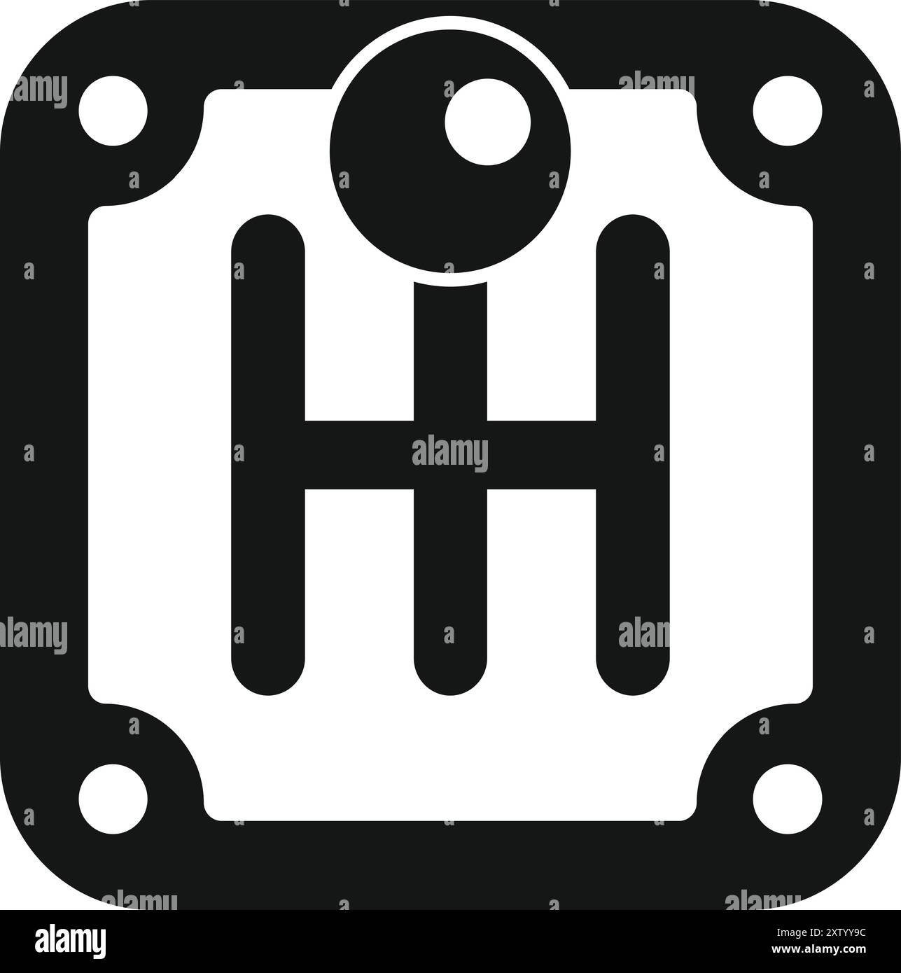 Einfaches schwarzes Symbol eines Schaltkastens, das das Fahren und Autos darstellt Stock Vektor