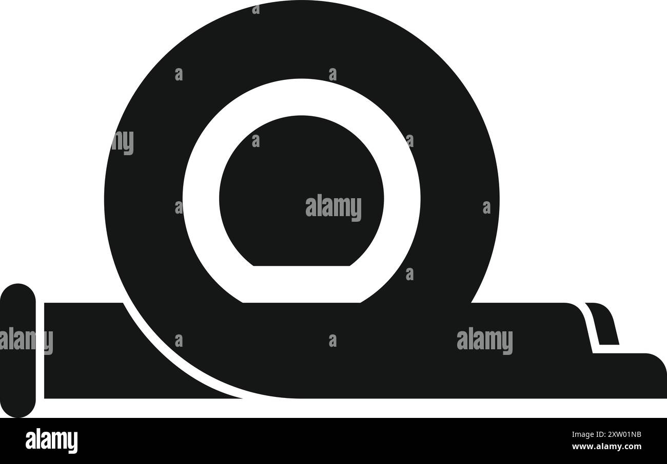 Schwarzes Glyphsymbol, das einen Magnetresonanzscanner darstellt, der für die medizinische Diagnose verwendet wird Stock Vektor