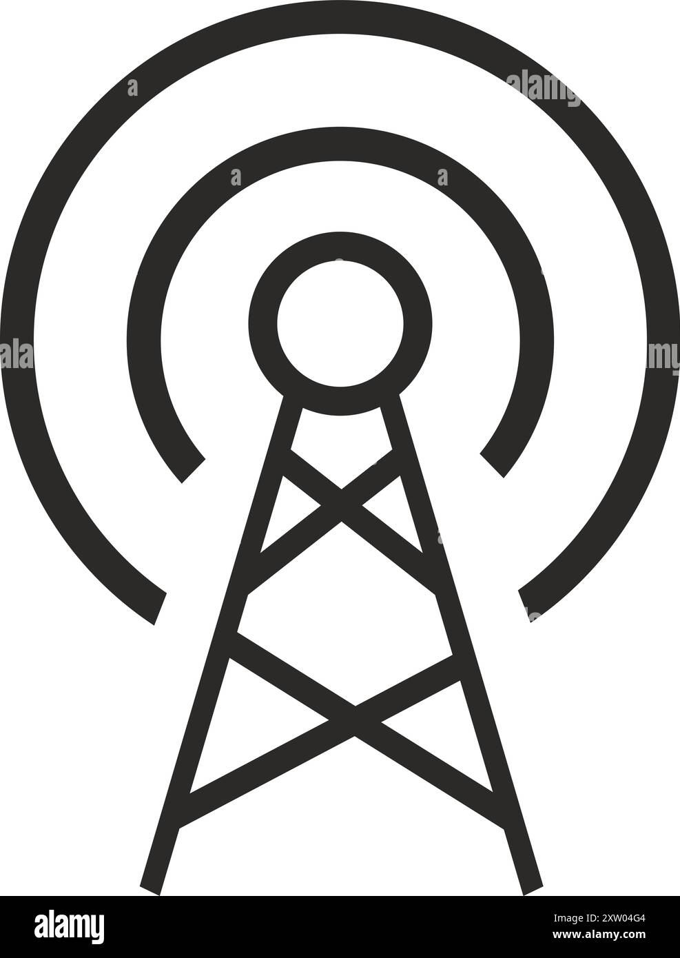 Tower-Symbol, Wireless Tower-Symbol, Antennensymbol, Funkturm Stock Vektor