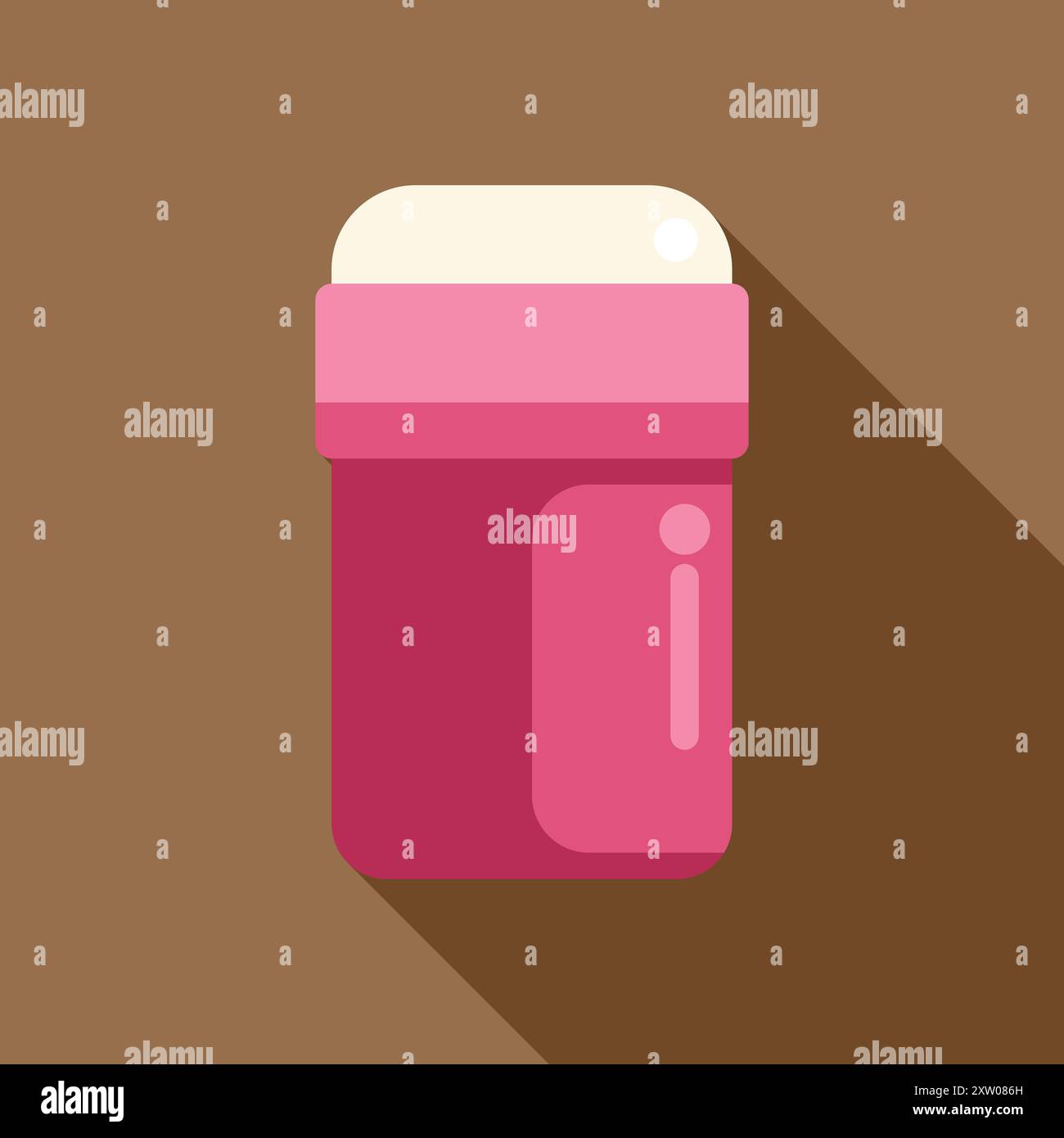 Rosafarbener Deodorant-Stick mit weißem Hintergrund für langanhaltende Frische Stock Vektor