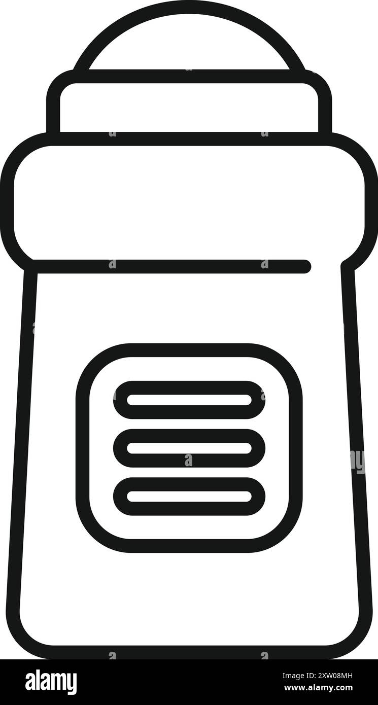 Einfaches Strichsymbol eines Deodorant-Sticks auf Rollen, perfekt für Hygiene und Körperpflege Stock Vektor
