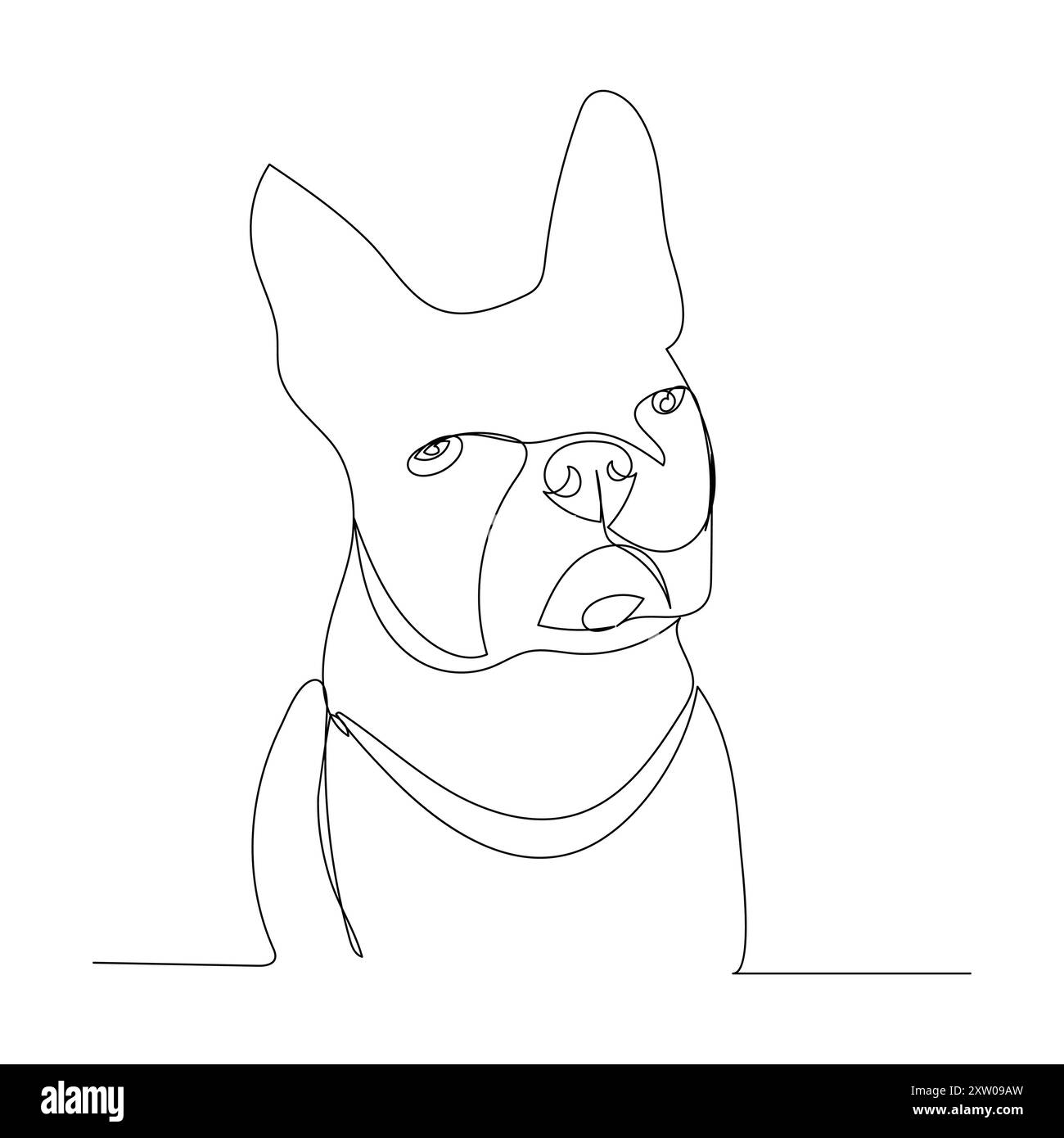 Kontinuierlicher einzeiliger Hund, der Linien-Vektor-Illustrationsentwurf auszeichnet Stock Vektor