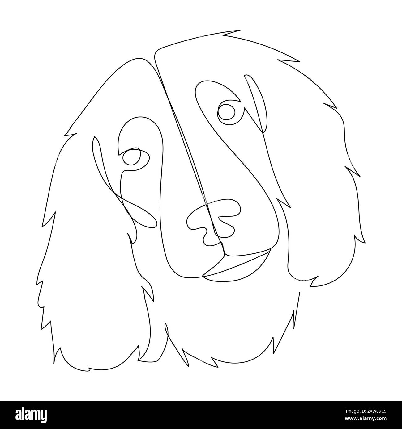 Kontinuierlicher einzeiliger Hund, der Linien-Vektor-Illustrationsentwurf auszeichnet Stock Vektor