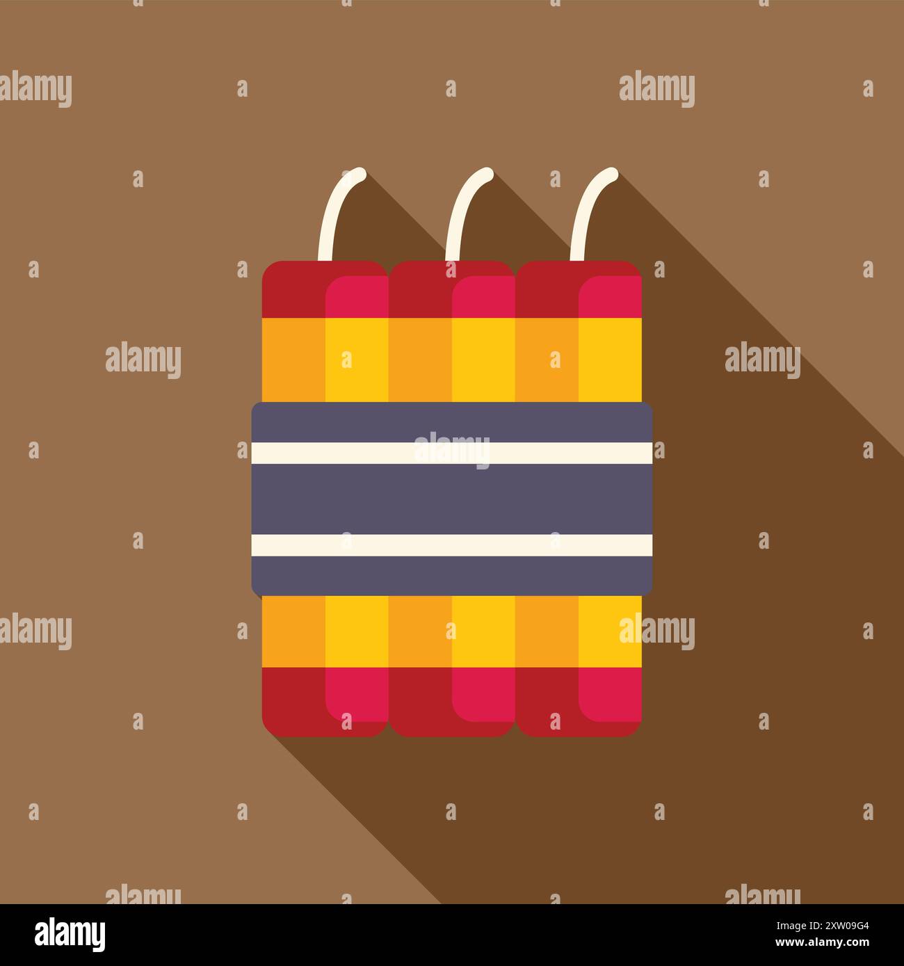 Ein Haufen Dynamit mit brennenden Sicherungen warten darauf, explodiert zu werden Stock Vektor