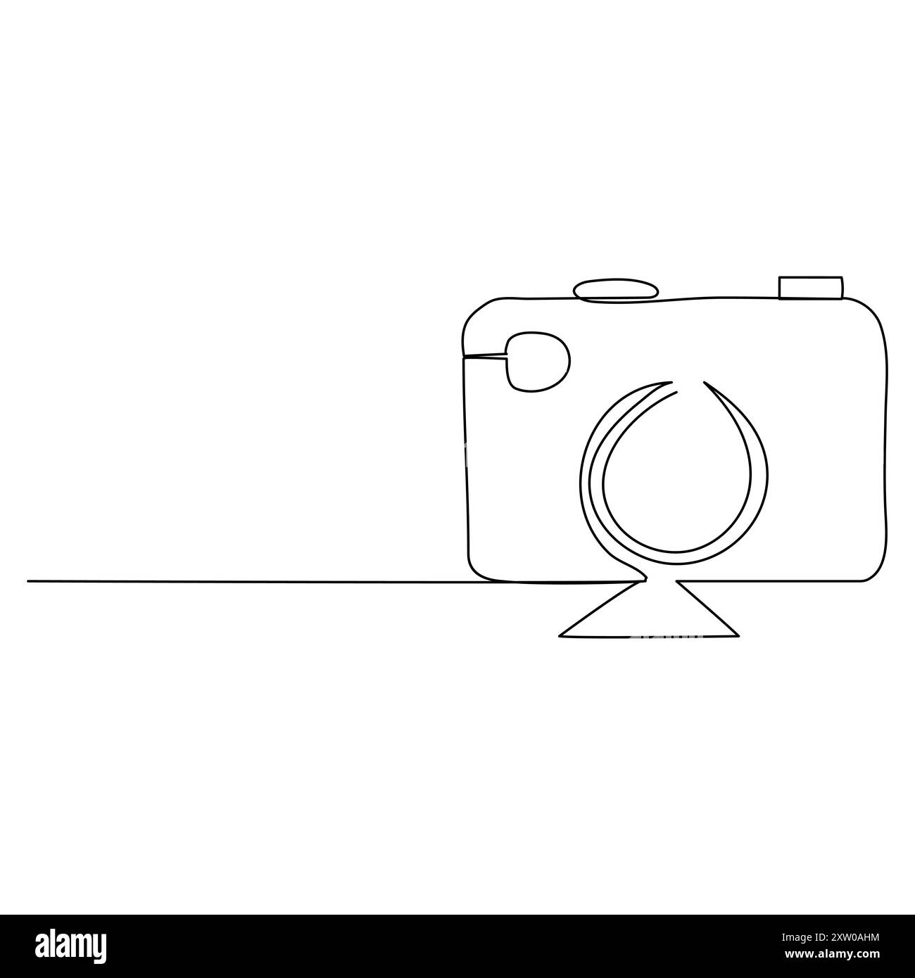Kontinuierliche Einzelzeilen Kamera Oneline Art Zeichnung Illustration Kunst auf Kamera kontinuierliche Linie Zeichnung der Aufnahme Kamera Vektor Illustration Kamera Kunst Stock Vektor