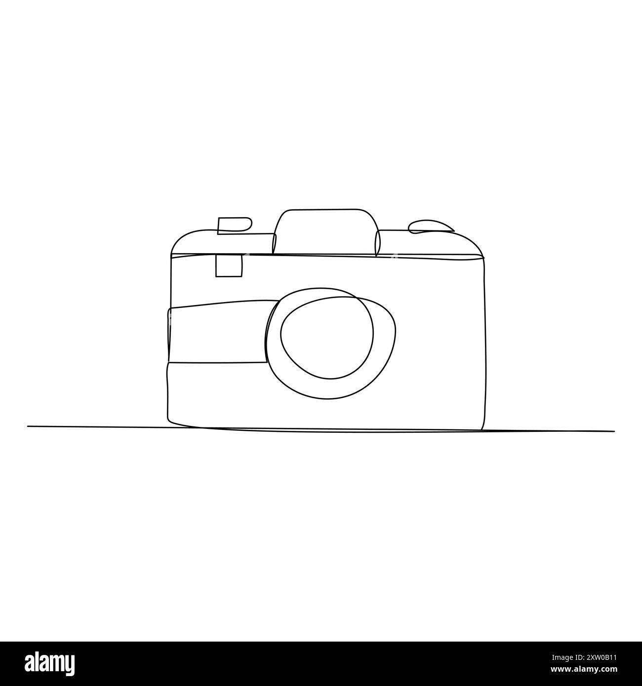 Kontinuierliche Einzelzeilen Kamera Oneline Art Zeichnung Illustration Kunst auf Kamera kontinuierliche Linie Zeichnung der Aufnahme Kamera Vektor Illustration Kamera Kunst Stock Vektor