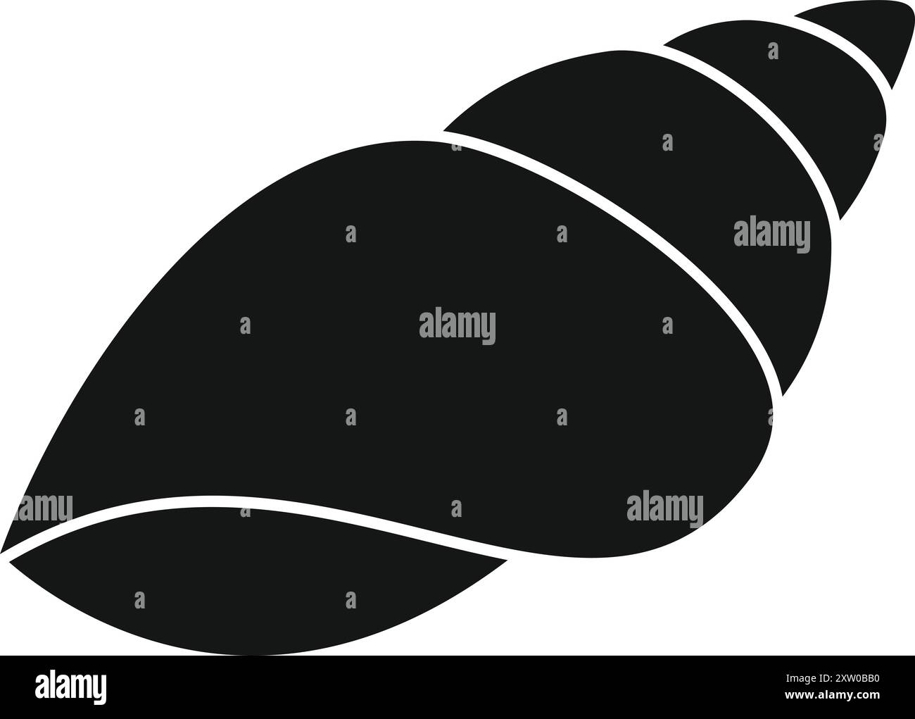 Einfaches Vektorsymbol einer Muschel, die schützende äußere Schicht einer Meeresbewohner Stock Vektor