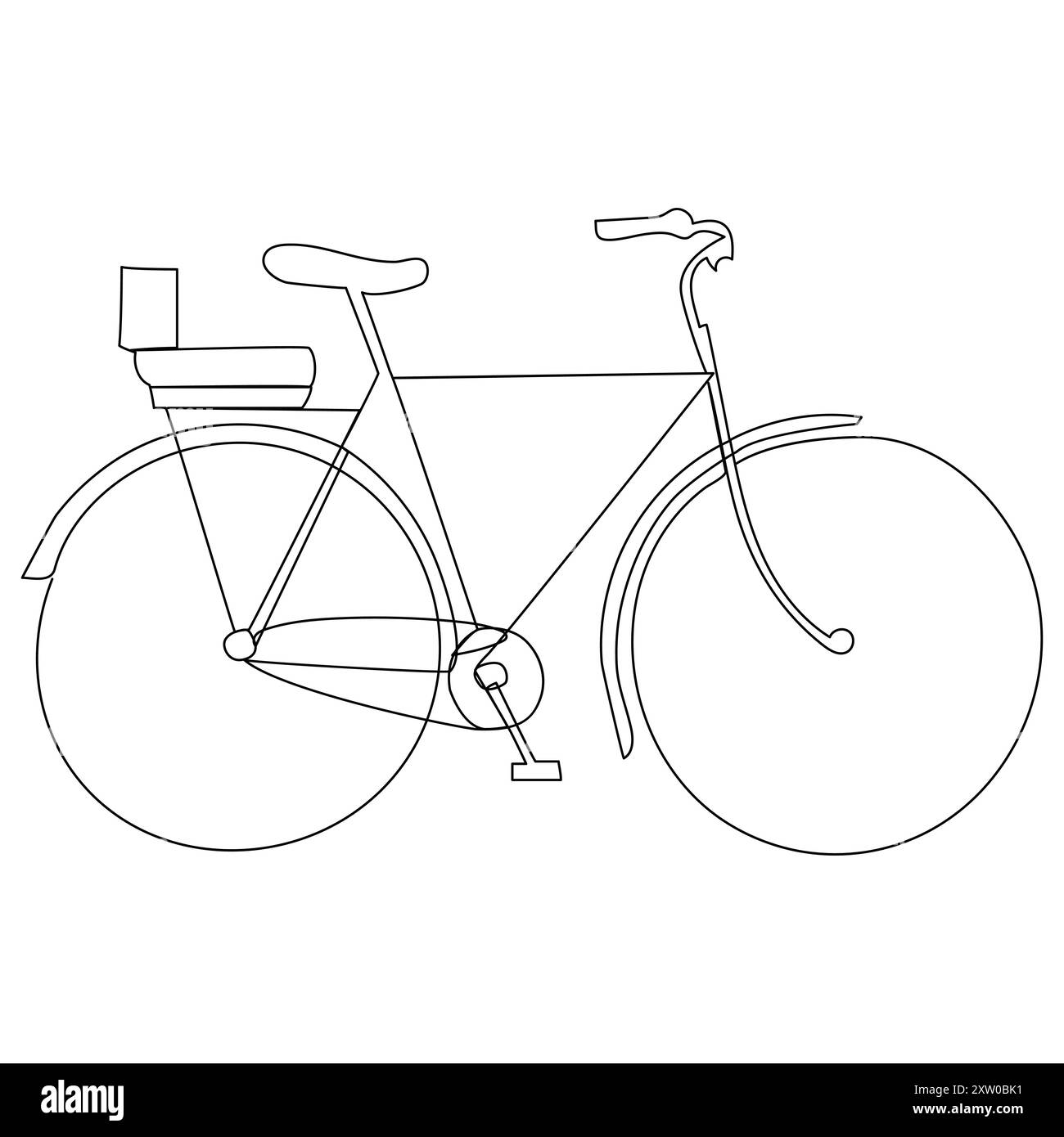 Durchgehende Einzelvektor-Linienzeichnung und eine Linie Illustration des Fahrrads, Linie Symbol Vektor kontinuierliche Linie Zeichnung der Fahrradlinie Stock Vektor