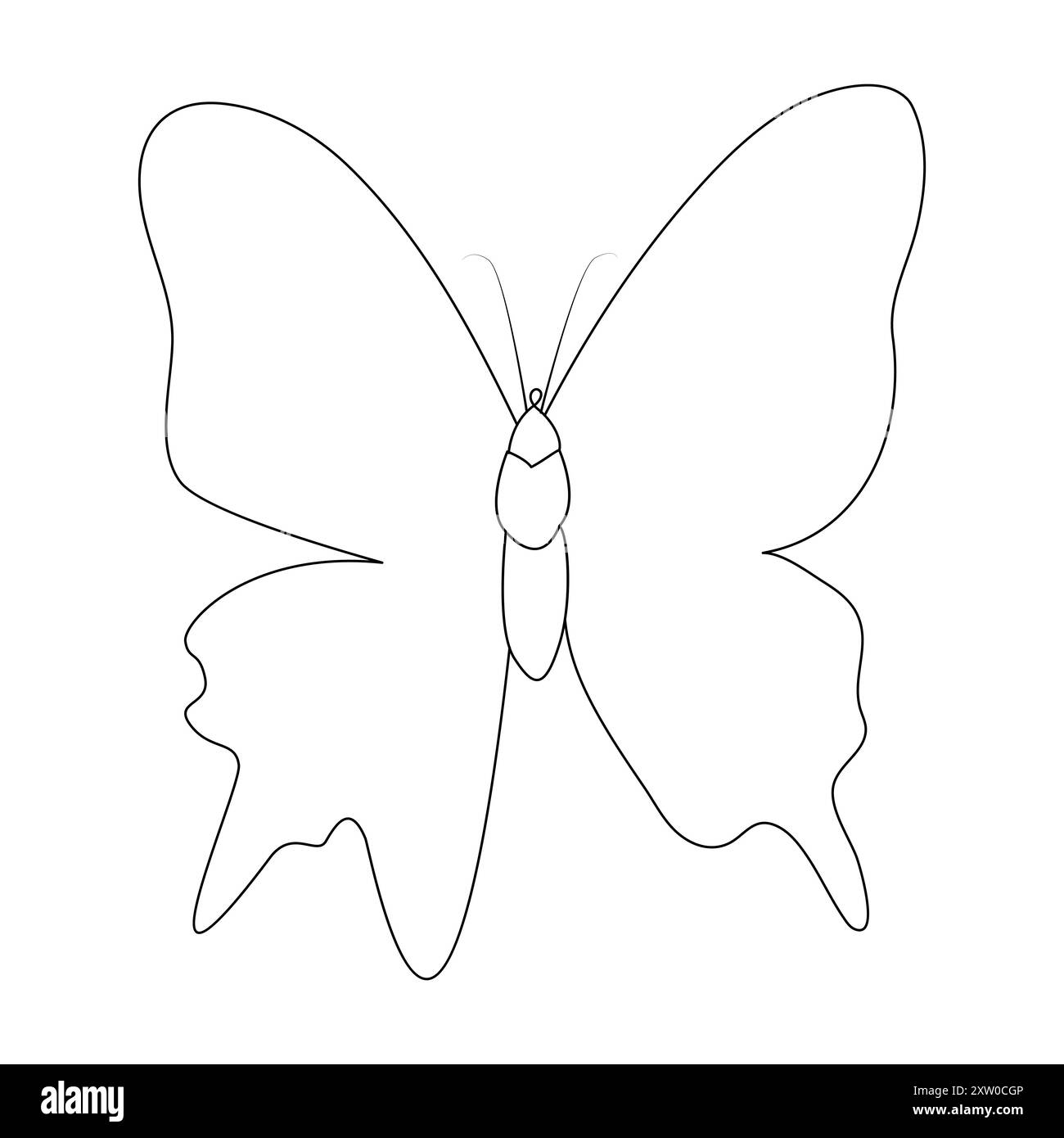 Durchgehende einzeilige Schmetterling fliegende einzeilige Umrisszeichnung Illustration Stock Vektor