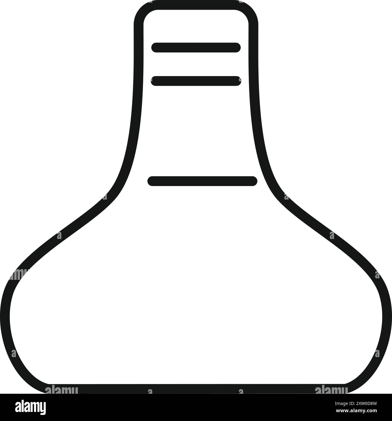 Einfaches Strichsymbol eines Chemikalienkolbens, perfekt für wissenschaftliche Experimente und Innovationen Stock Vektor