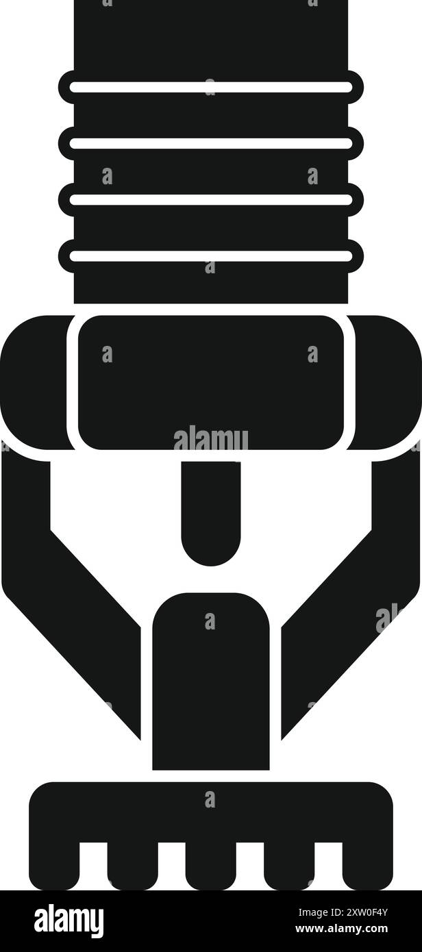 Schwarze Silhouette einer Sprinkleranlage, die für die Gebäudesicherheit unerlässlich ist Stock Vektor