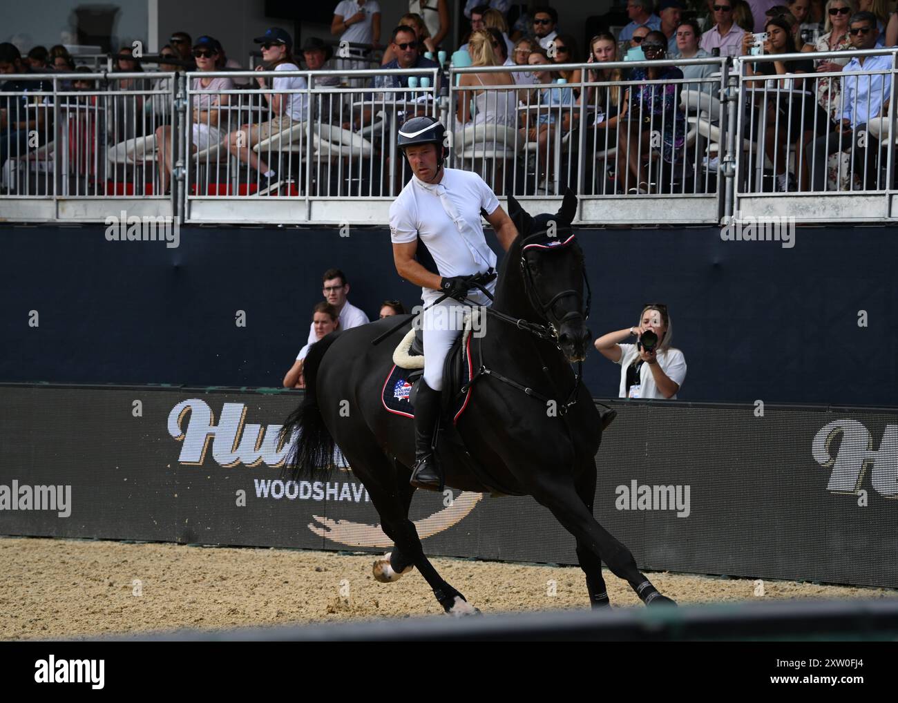 LONDON, GROSSBRITANNIEN. August 2024. Robert Whitaker nahm an zwei Phasen des Springens im Royal Hospital Chelsea in London während der Longines Global Champions Tour Teil. Quelle: Siehe Li/Picture Capital/Alamy Live News Stockfoto
