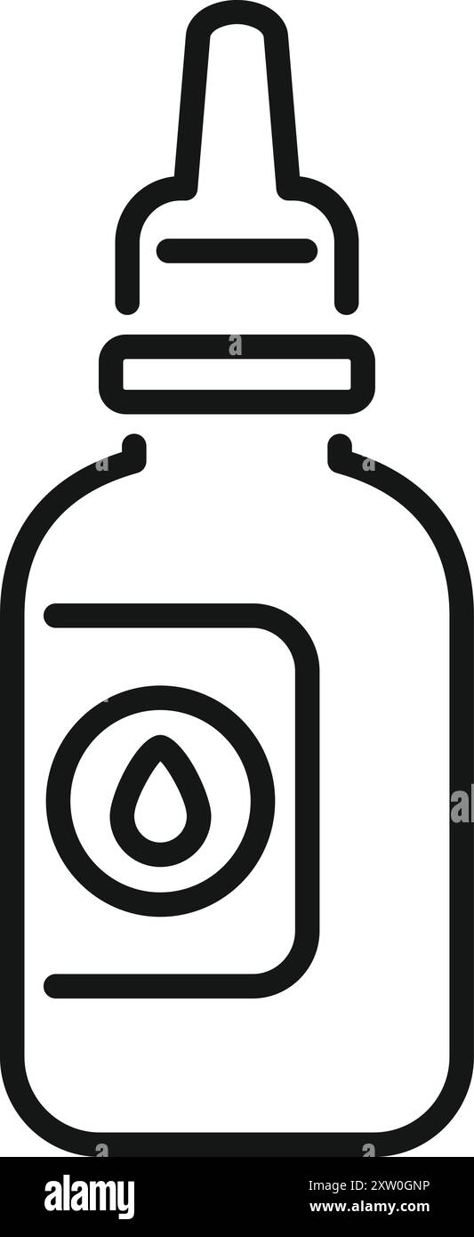 Vape Flüssigflasche mit Tropfenlogo zum Verdampfen von elektrischen Zigaretten Stock Vektor