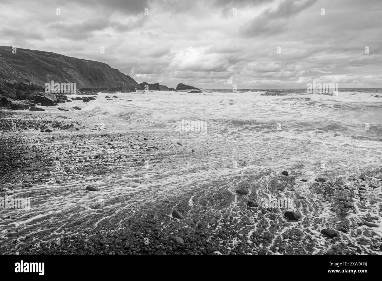 Welcombe Mouth Beach auf der Hartland Peninsular Bideford Nordwesten Devon Westengland Großbritannien Stockfoto