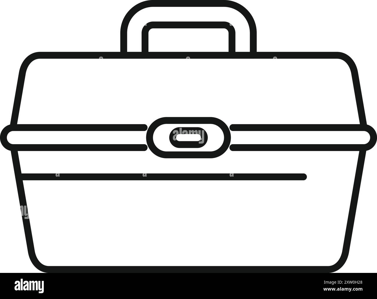 Einfache Line Art Symbol einer Lunchbox, perfekt für Konzepte wie das Verpacken einer Mahlzeit, gesunde Ernährung oder zurück zur Schule Stock Vektor
