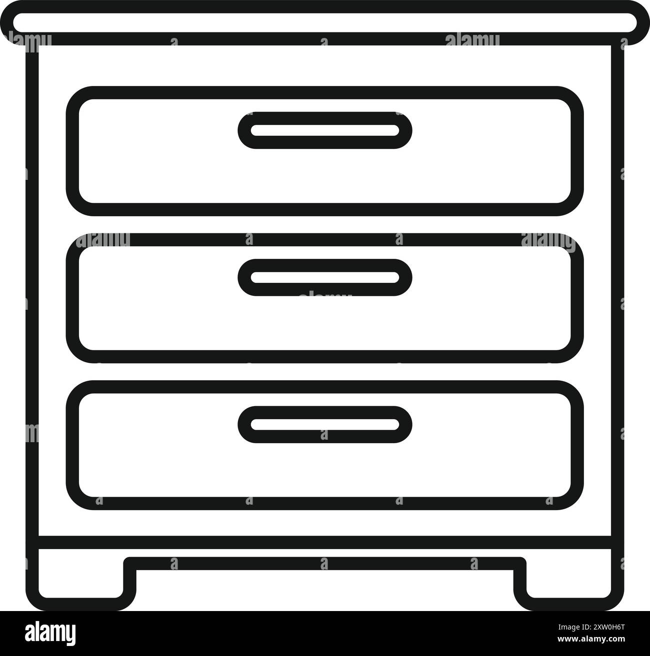 Holzkommode auf dem Boden mit Stauraum Stock Vektor
