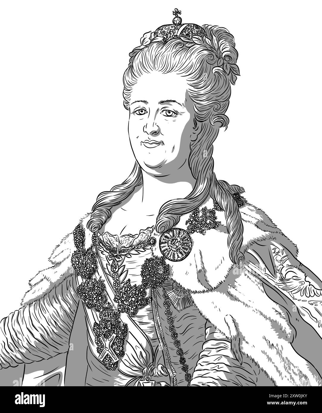 Porträt von Katharina der Großen, Katharina 2 von Russland, Kaiserin von Russland Stockfoto