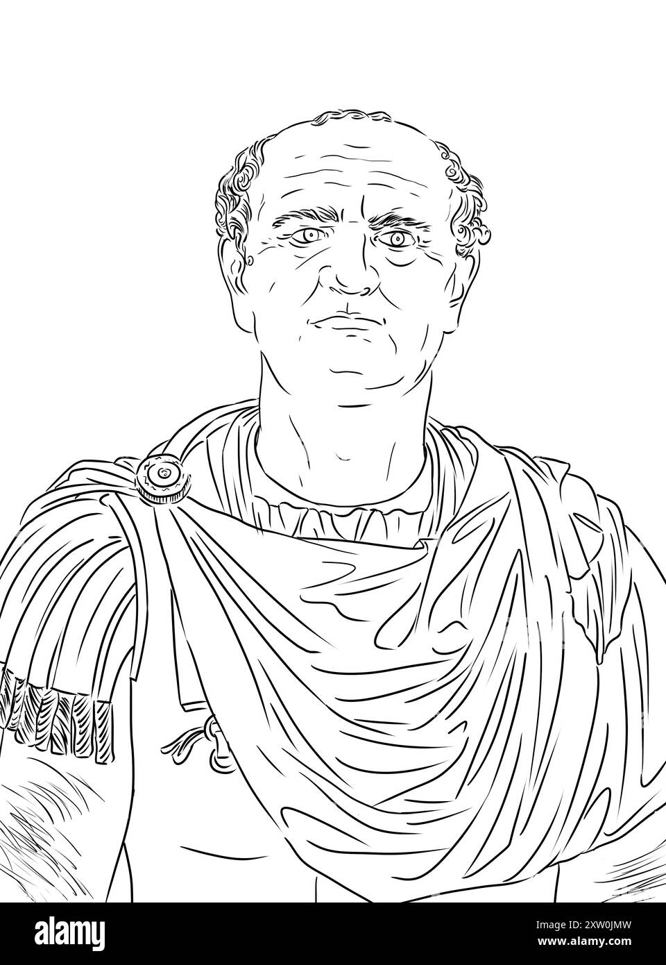 Porträt von Vespasian, römischem Kaiser und Schöpfer des Kolosseums Stockfoto
