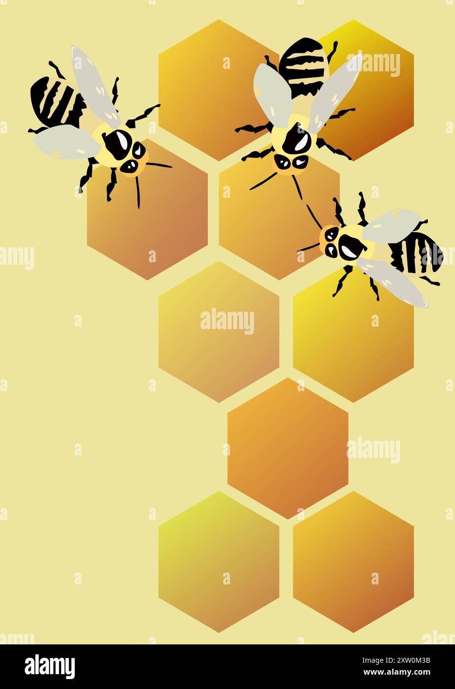 Sehr leckerer Honig und Bienen Stockfoto