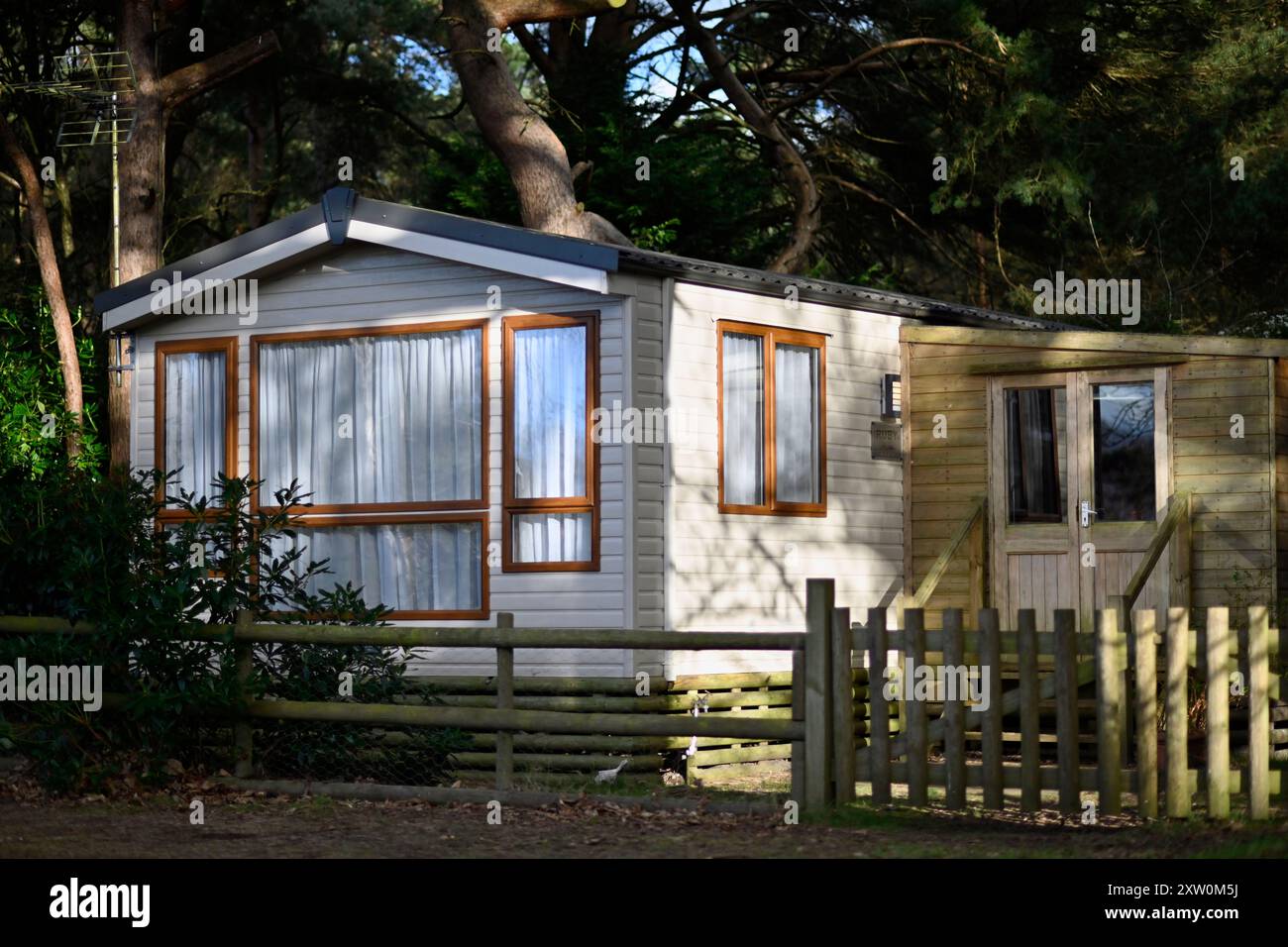 Statisches Caravan Ferienhaus weybourne norfolk england Stockfoto