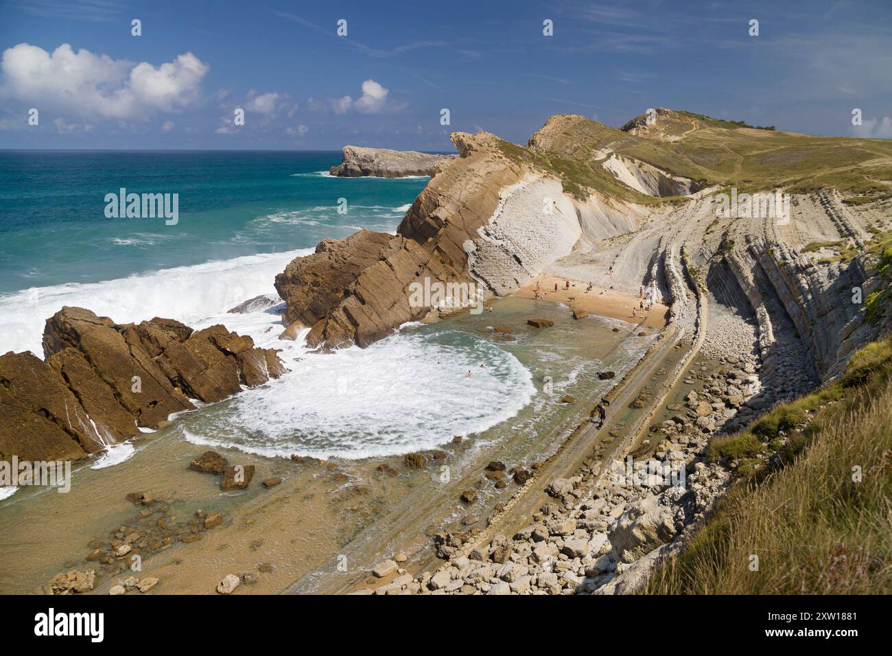 Playa del Madero, Costa Quebrada, Kantabrien, Spanien. Stockfoto