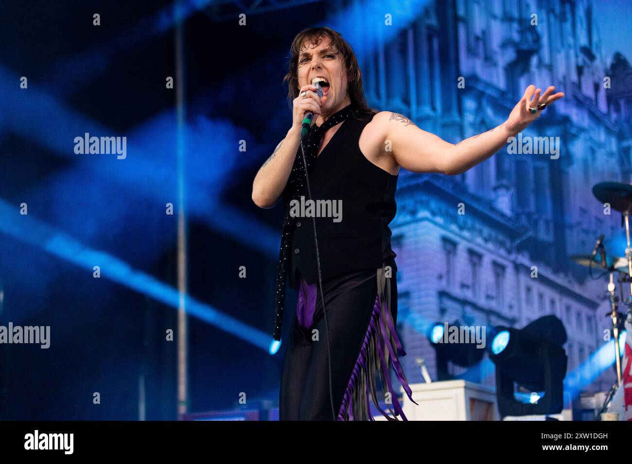 16. August 2024: Die britische Rockband The Struts tritt am 16. August 2024 im Rock the Ruins in Indianapolis auf. (Kreditbild: © Lora Olive/ZUMA Press Wire) NUR REDAKTIONELLE VERWENDUNG! Nicht für kommerzielle ZWECKE! Stockfoto