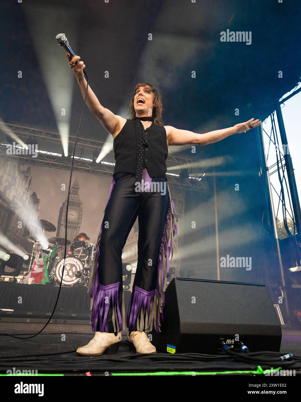 16. August 2024: Die britische Rockband The Struts tritt am 16. August 2024 im Rock the Ruins in Indianapolis auf. (Kreditbild: © Lora Olive/ZUMA Press Wire) NUR REDAKTIONELLE VERWENDUNG! Nicht für kommerzielle ZWECKE! Stockfoto