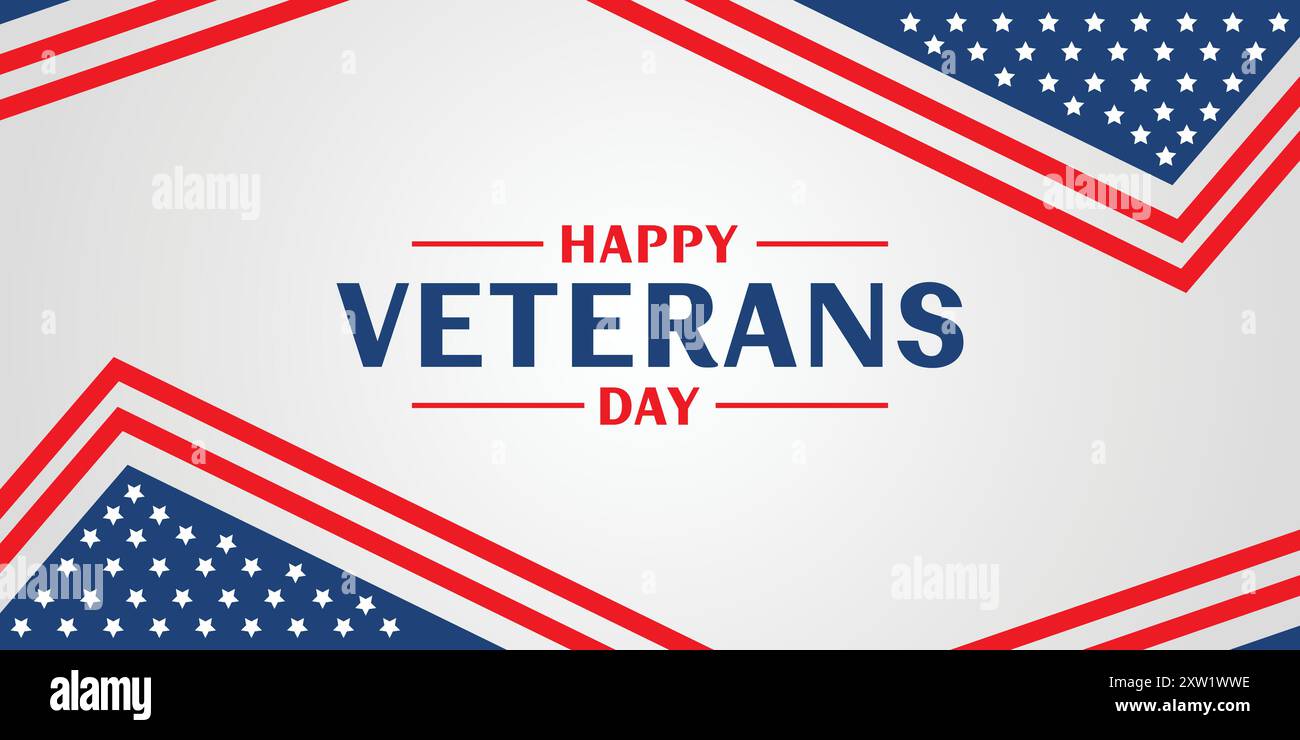 Happy Veterans Day Banner, Poster Stock Vektor